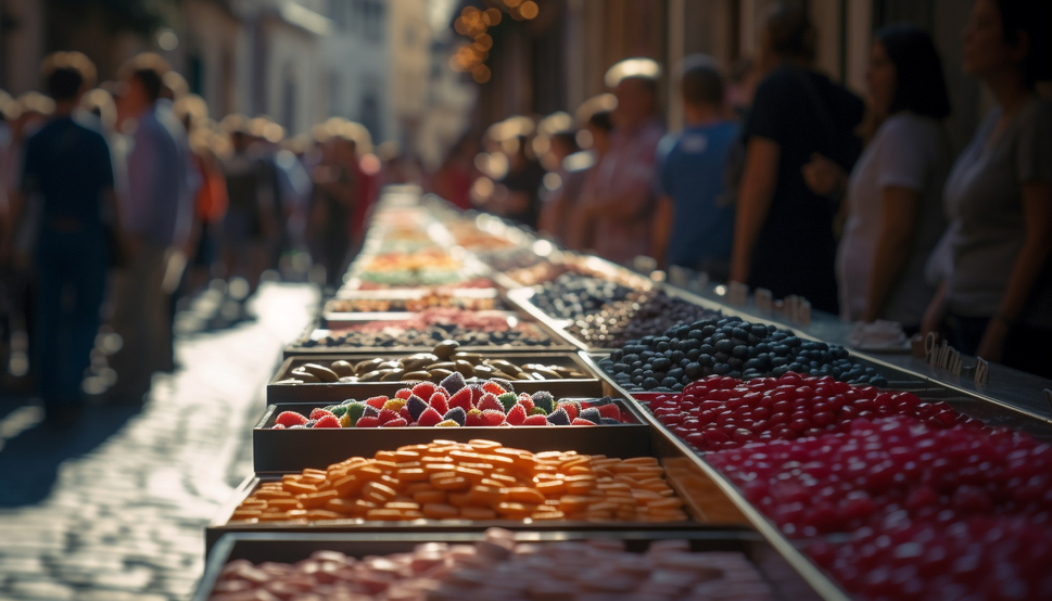Freshness and variety at the organic street market generated by artificial intelligence